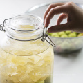 Hot Sell 500ml 1000ml Roun Shape Airtight Glass Pickles Jars Stainless Clip and Glass Lids, Glass Jam Jar